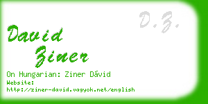 david ziner business card